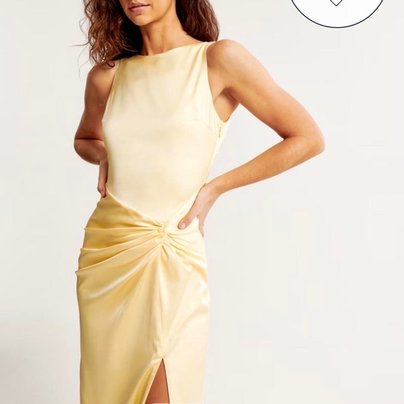 A&F YELLOW SATIN DRESS - Picture 3 of 5